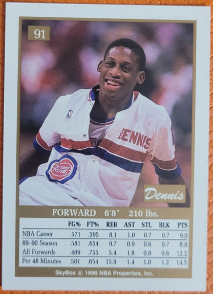 1990-91 SkyBox #91 Dennis Rodman