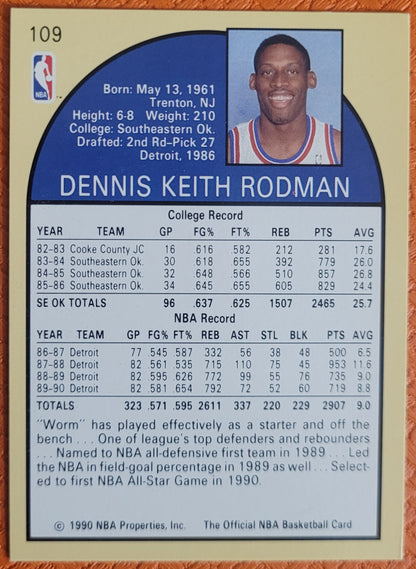 1990-91 Hoops #109 Dennis Rodman
