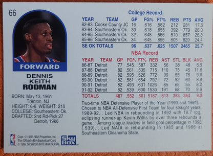 1992-93 Hoops #66 Dennis Rodman