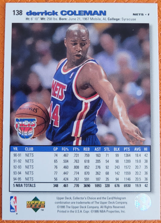 1995-96 Collector's Choice #138 Derrick Coleman