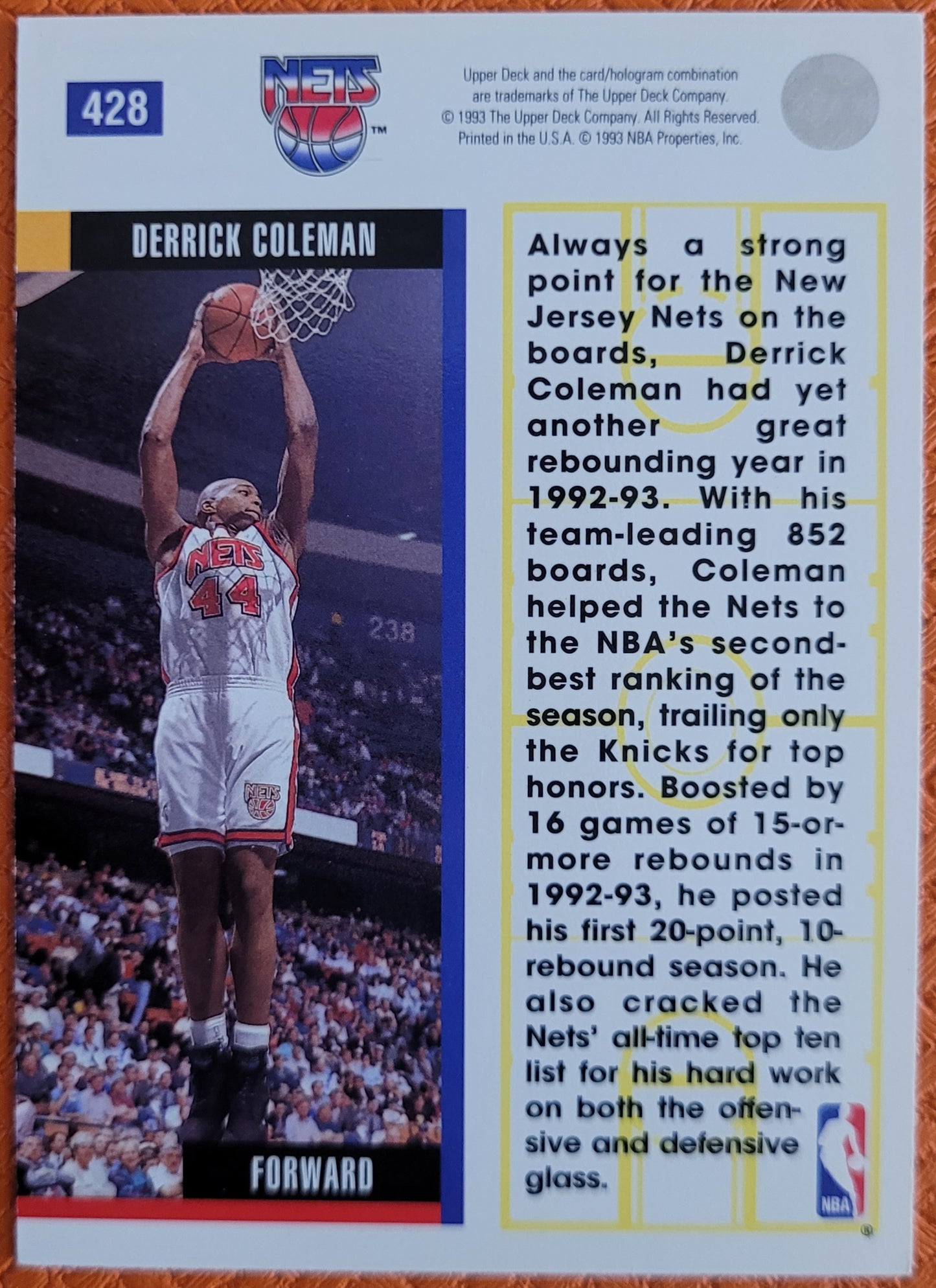 1993-94 Upper Deck #428 Derrick Coleman