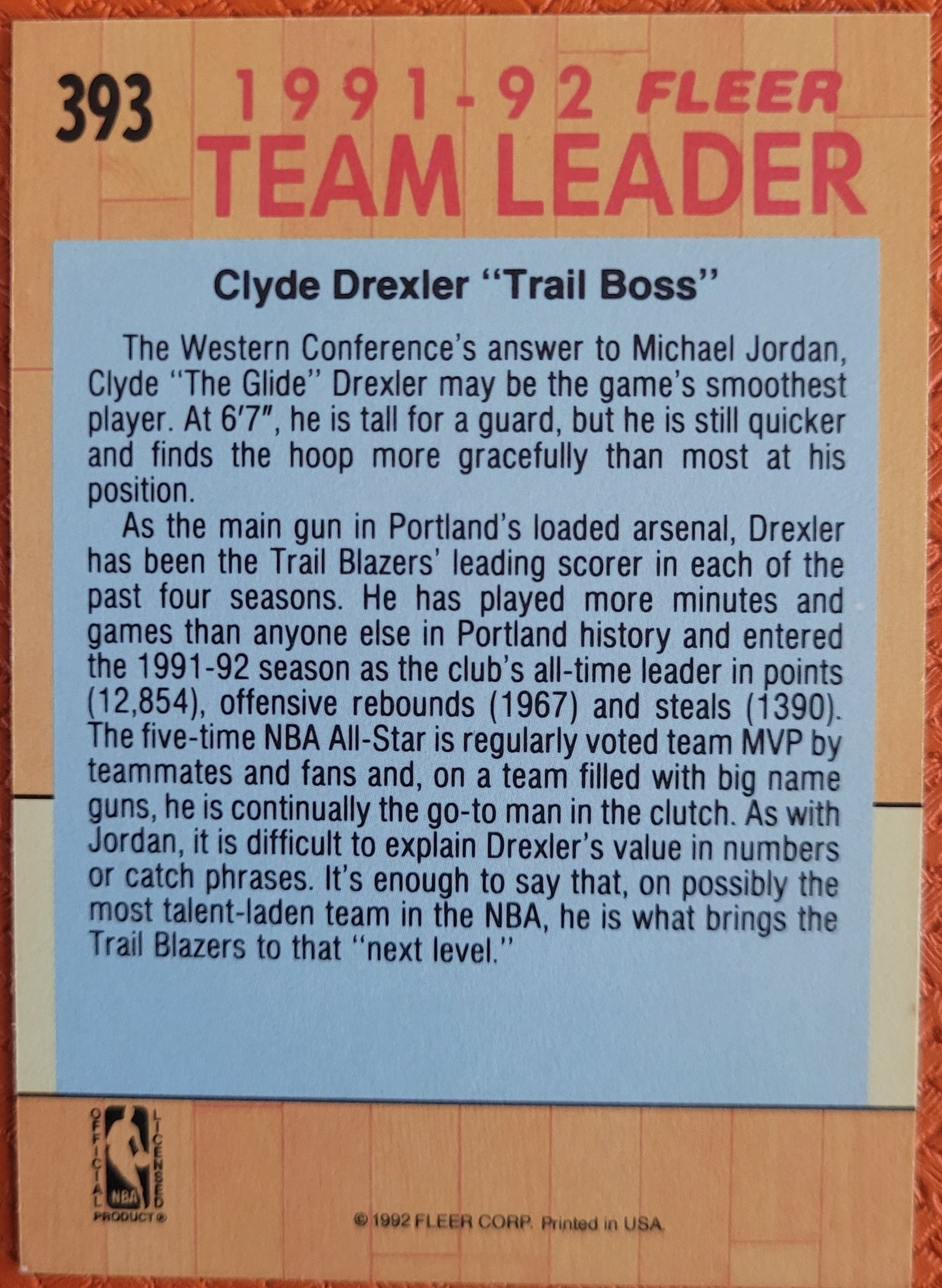 1991-92 Fleer #393 Clyde Drexler
