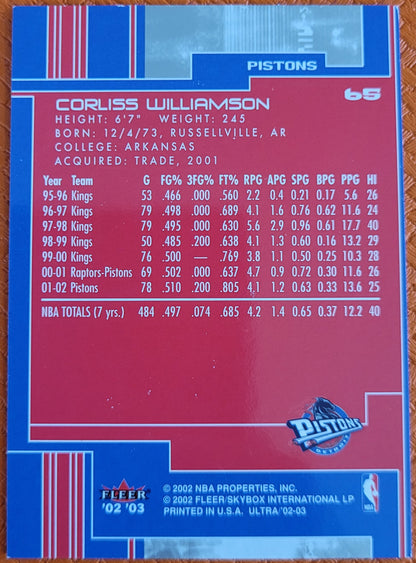2002-03 Ultra #65 Corliss Williamson Gold Medallion