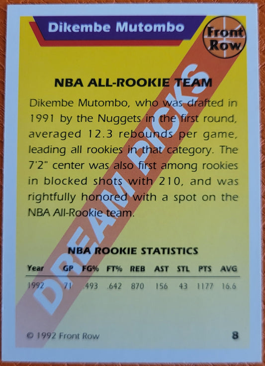 1992 Front Row Dream Picks #8 Dikembe Mutombo