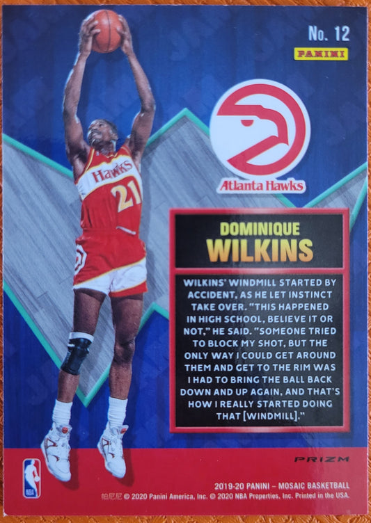 2019-20 Panini Mosaic #12 Dominique Wilkins Jam Masters Green