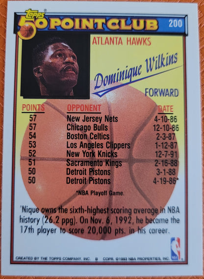 1992-93 Topps #200 Dominique Wilkins