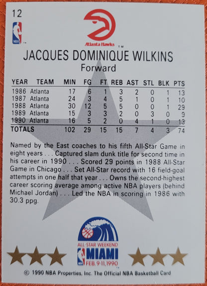 1990-91 Hoops #12 Dominique Wilkins