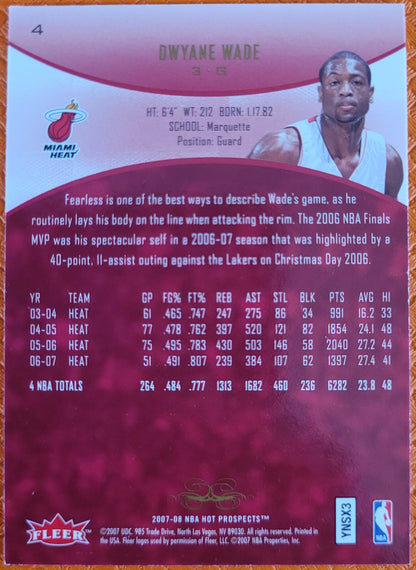 2007-08 Fleer Hot Prospects #4 Dwyane Wade
