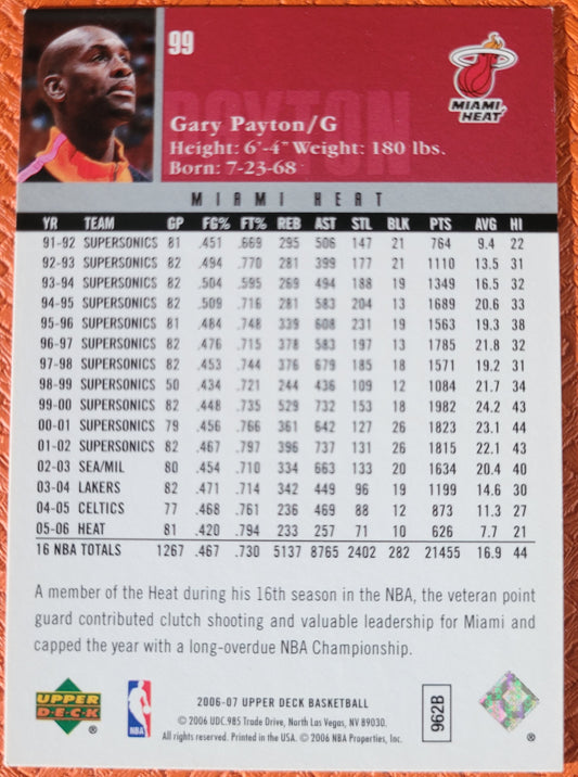 2006-07 Upper Deck #99 Gary Payton