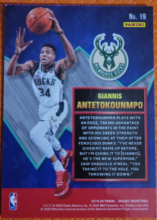 2019-20 Panini Mosaic #19 Giannis Antetokounmpo Jam Masters Mosaic