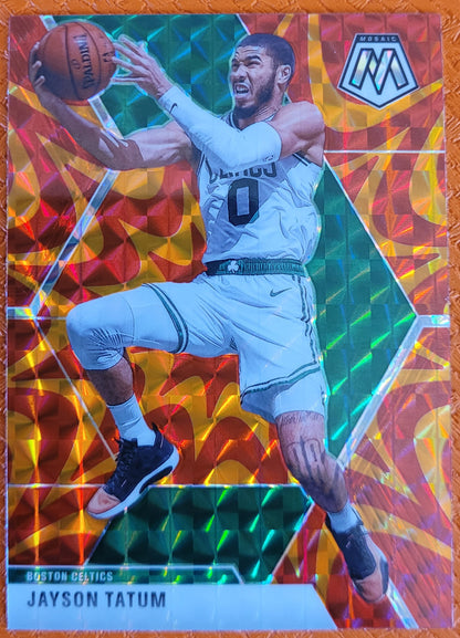 2019-20 Panini Mosaic #79 Jayson Tatum Reactive Orange