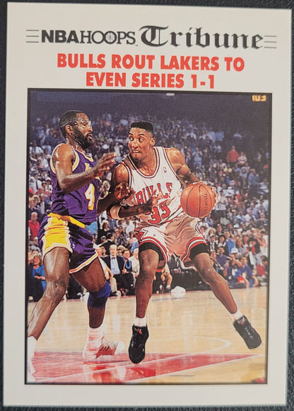 1991-92 Hoops #539 Bulls Rout Lakers To Even Series 1-1