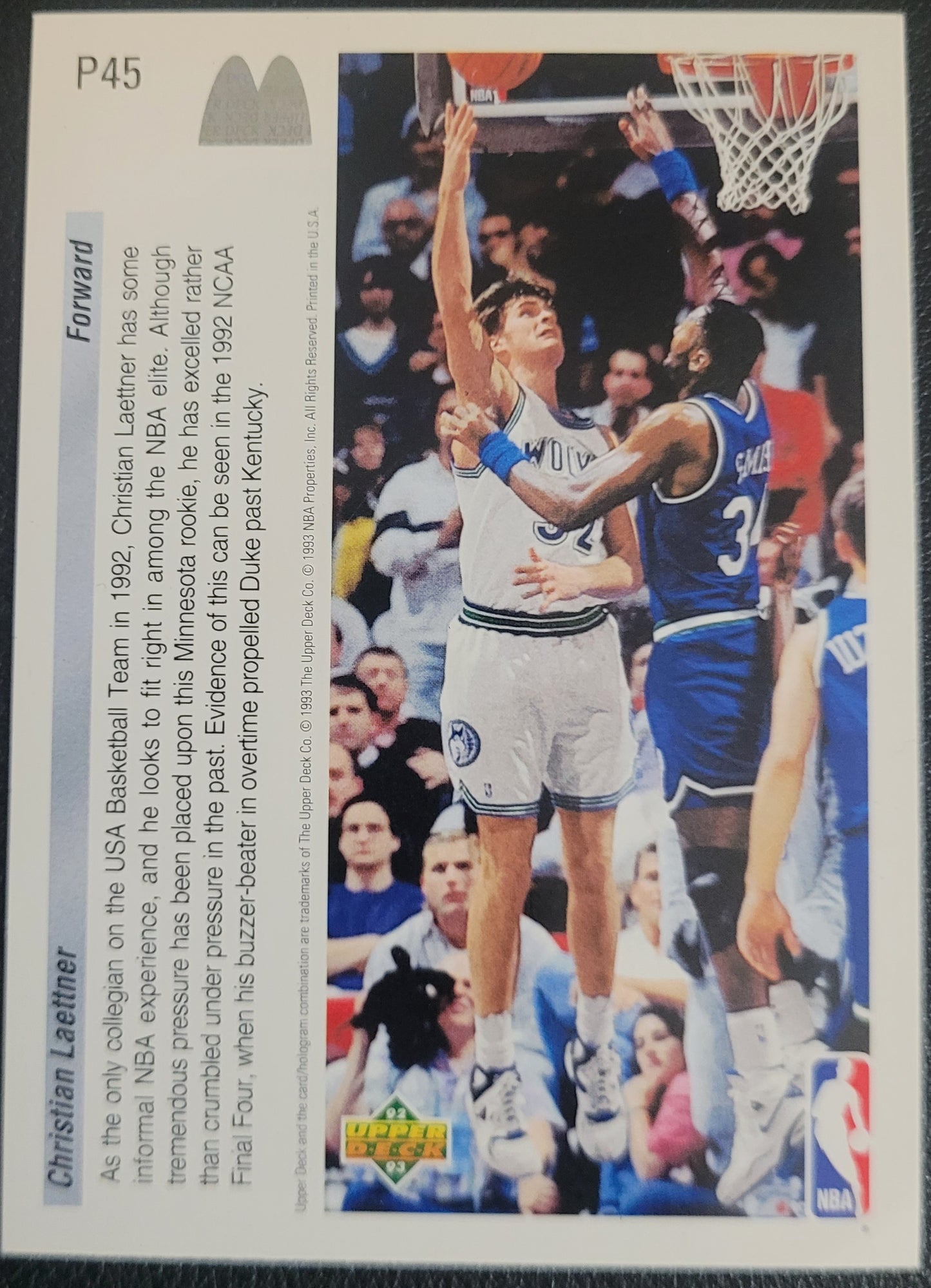 1992-93 Upper Deck McDonald's #P45 Christian Laettner