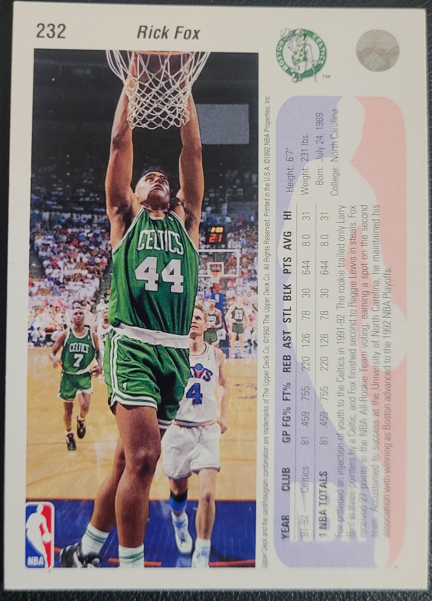 1992-93 Upper Deck #232 Rick Fox