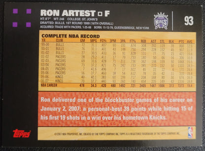 2007-08 Topps #93 Ron Artest