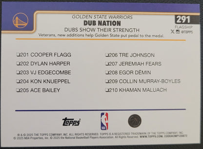 2025-26 Topps #291 Dubs Nation: Dubs Show Their Strength Season Tip Off