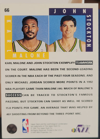 1992-93 Upper Deck #66 Karl Malone / John Stockton