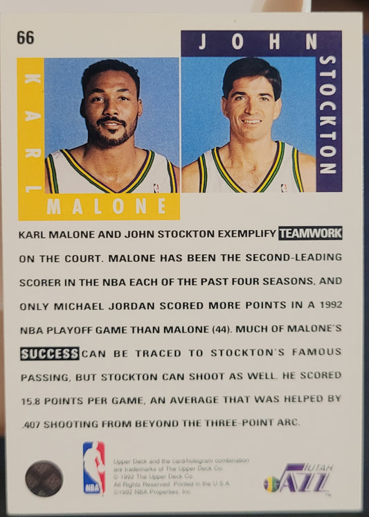1992-93 Upper Deck #66 Karl Malone / John Stockton