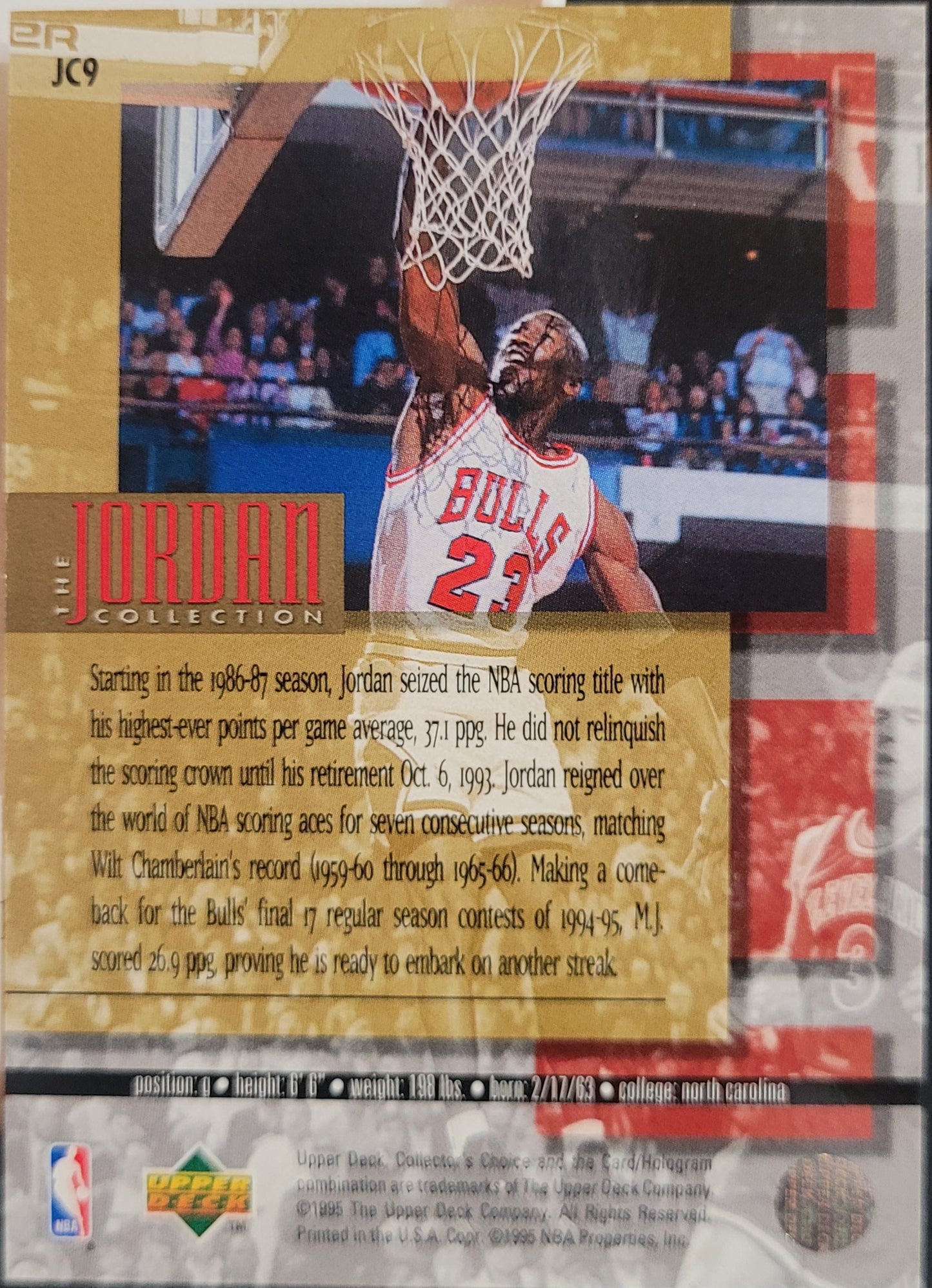 1995-96 Collector's Choice German II #JC9 Michael Jordan The Jordan Collection