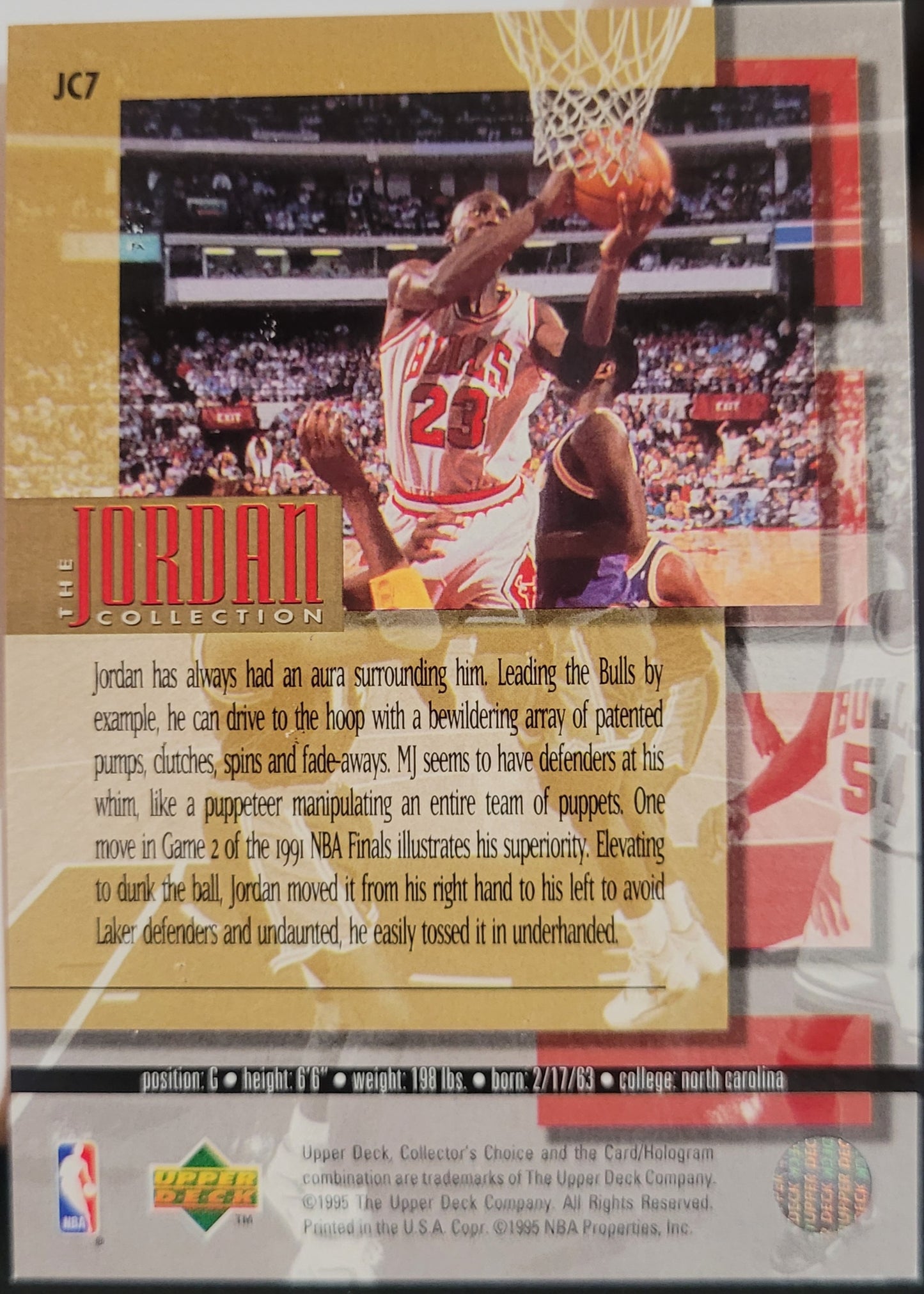 1995-96 Upper Deck #JC7 Michael Jordan The Jordan Collection