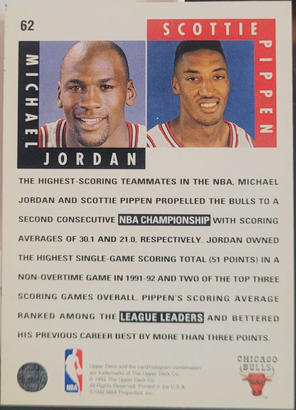 1992-93 Upper Deck #62 Michael Jordan / Scottie Pippen