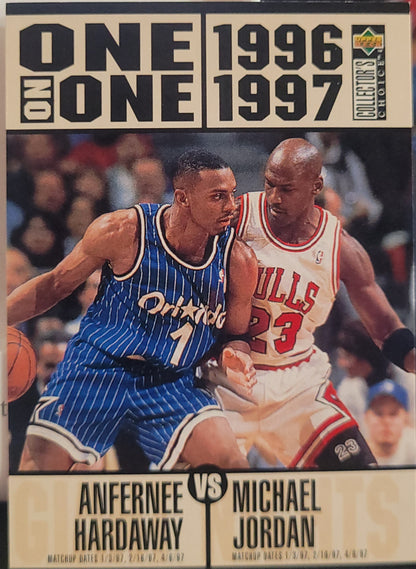 Anfernee Hardaway & Michael Jordan 1996-97 Collector's Choice #356 Magic, Bulls