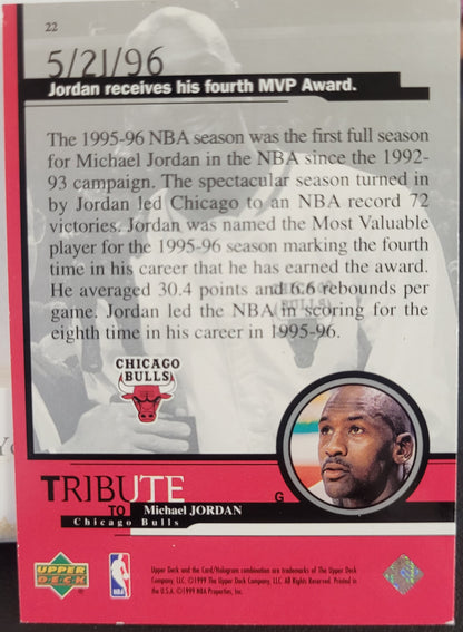 1999 Upper Deck Tribute to Michael Jordan #22 Michael Jordan