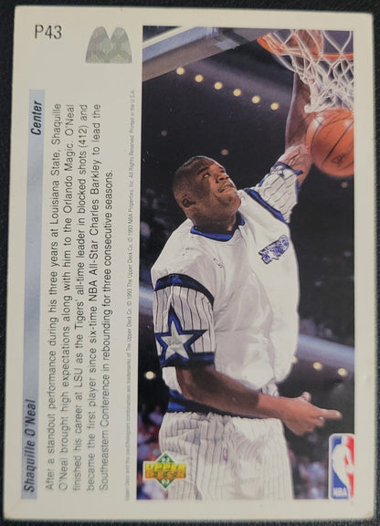 1992-93 Upper Deck McDonald's #P43 Shaquille O'Neal
