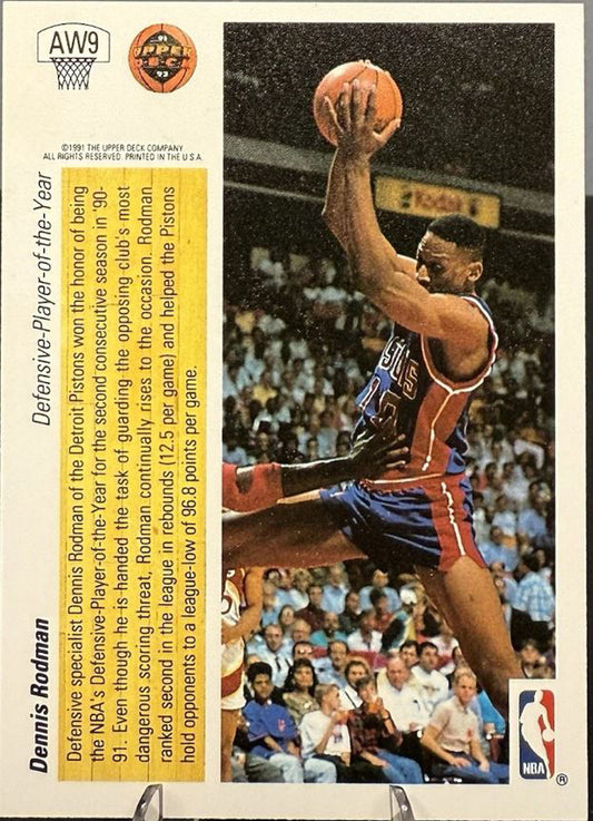 1991-92 Upper Deck #AW9 Dennis Rodman Award Winner Holograms