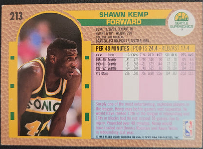 1992-93 Fleer Drake's #49 Shawn Kemp