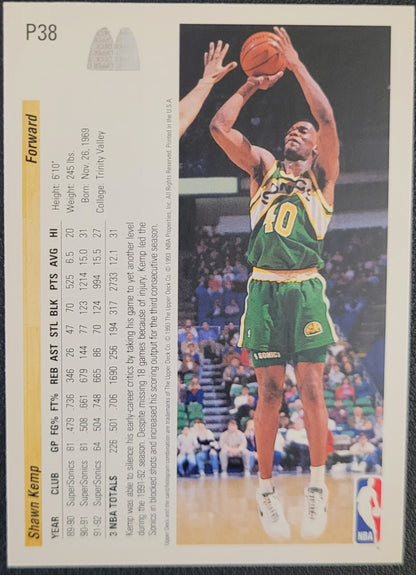 1992-93 Upper Deck McDonald's #P38 Shawn Kemp