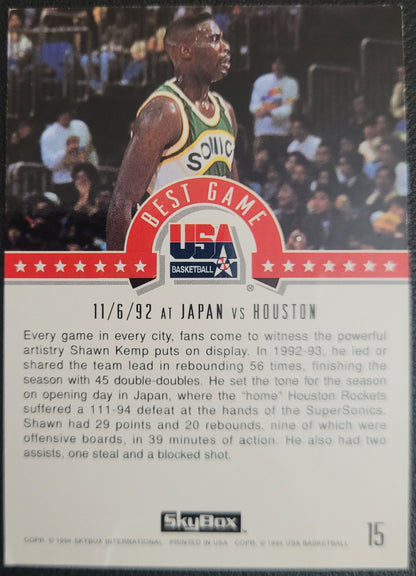 1994 SkyBox USA #15 Shawn Kemp Gold