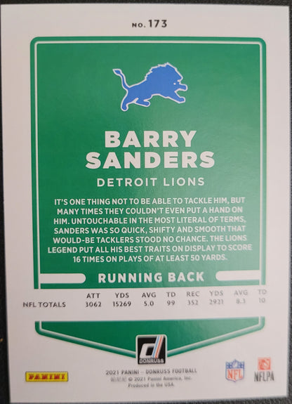 2021 Donruss #173 Barry Sanders  No Helmet