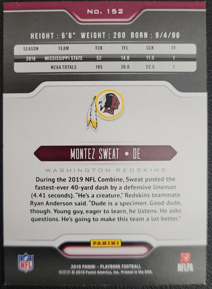 2019 Panini Playbook #152 Montez Sweat