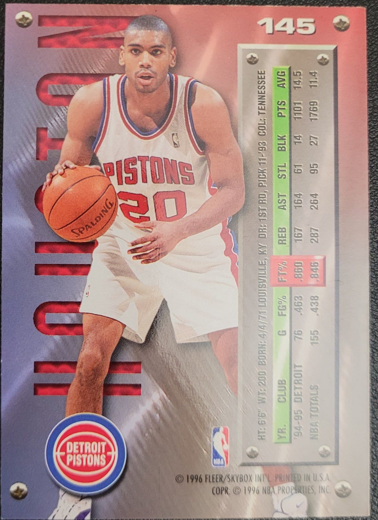 1995-96 Metal #145 Allan Houston