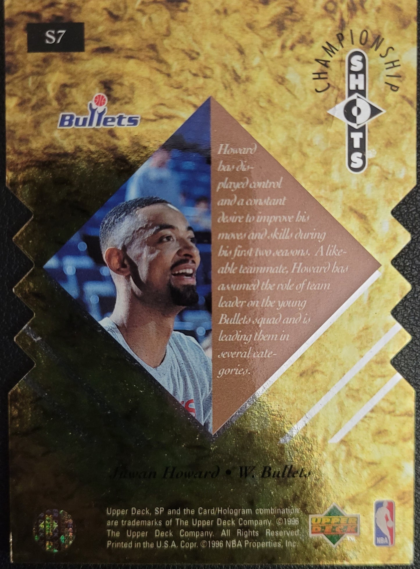 1995-96 SP Championship #S7 Juwan Howard Championship Shots Gold