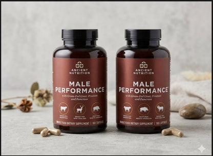 Ancient Nutrition Male Performance Supplements, Grass-Fed, 360 Capsules, NEW!