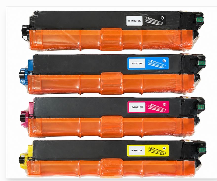 Compatible TN227 Toner for Brother HL-L3210CW 4-Pack BK/C/M/Y - New