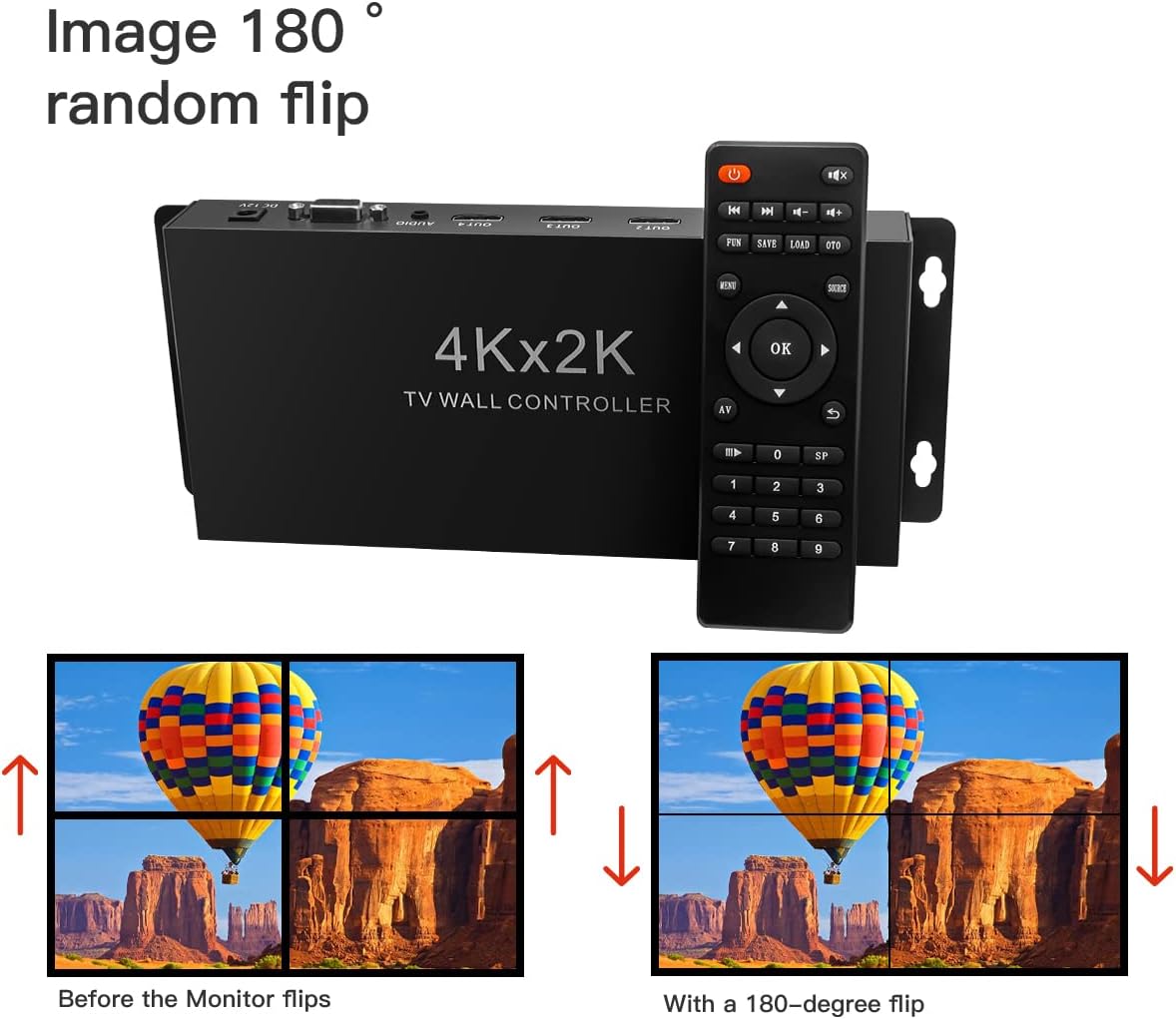 Video Wall Controller 4K x 2K, HD Display, 4 Way HDMI Out, 180 Rotate, New!