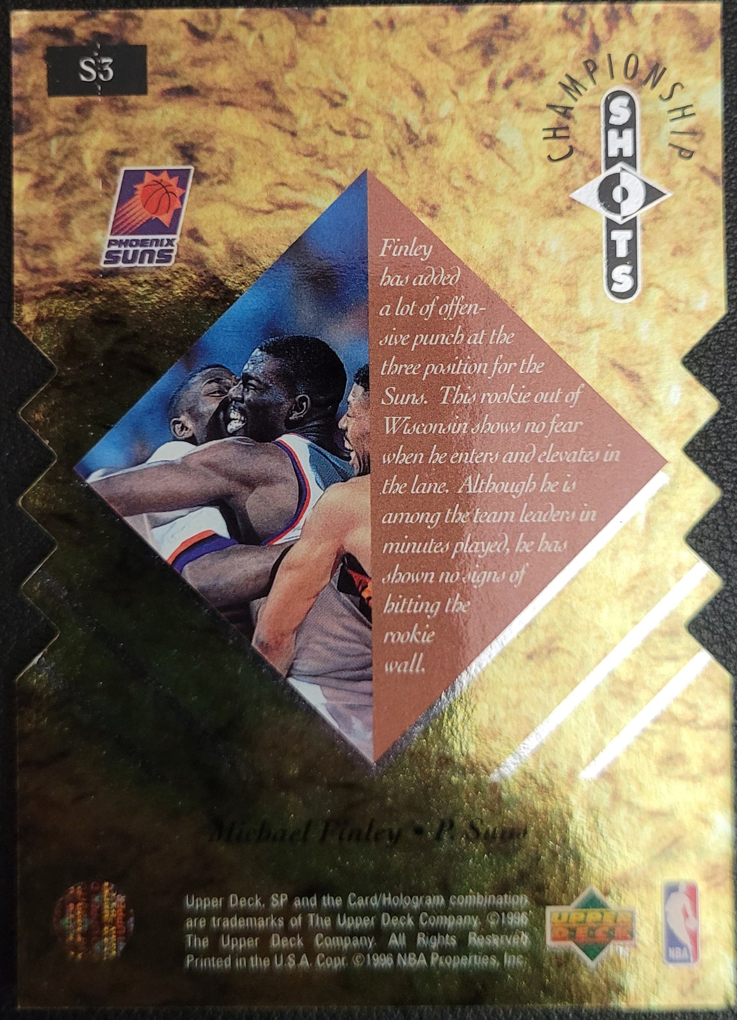 1995-96 SP Championship #S3 Michael Finley Championship Shots Gold Die Cut