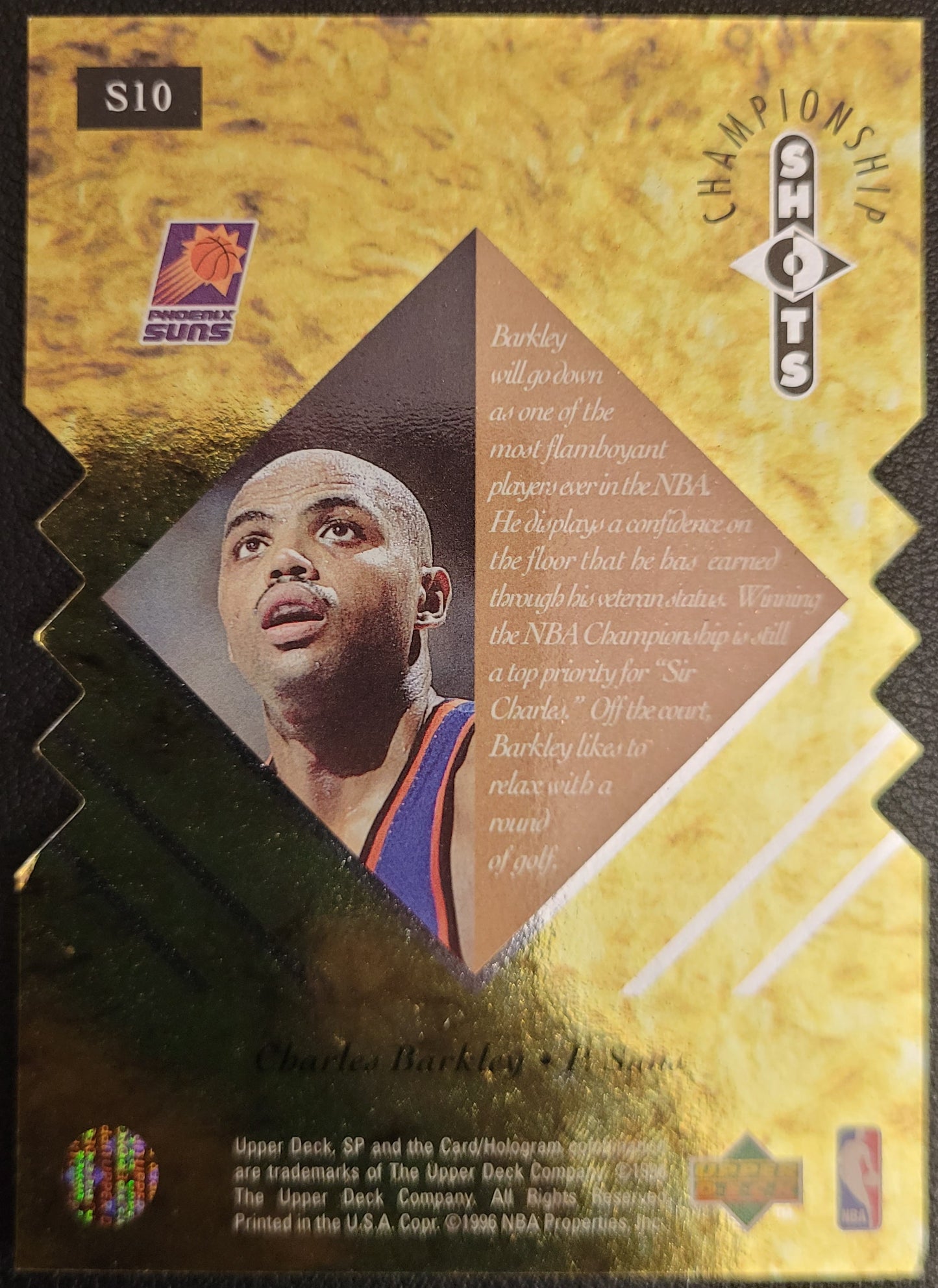 1995-96 SP Championship #S10 Charles Barkley Championship Shots Gold Die Cut