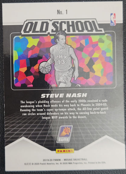 2019-20 Panini Mosaic #1 Steve Nash Old School Mosaic