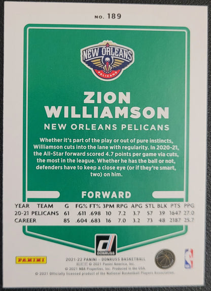 2021-22 Donruss #189 Zion Williamson