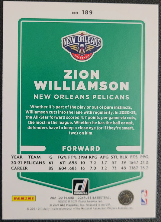 2021-22 Donruss #189 Zion Williamson