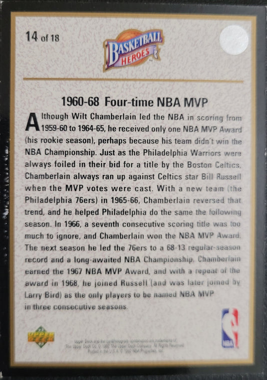 1992-93 Upper Deck #14 Wilt Chamberlain Basketball Heroes: Wilt Chamberlain