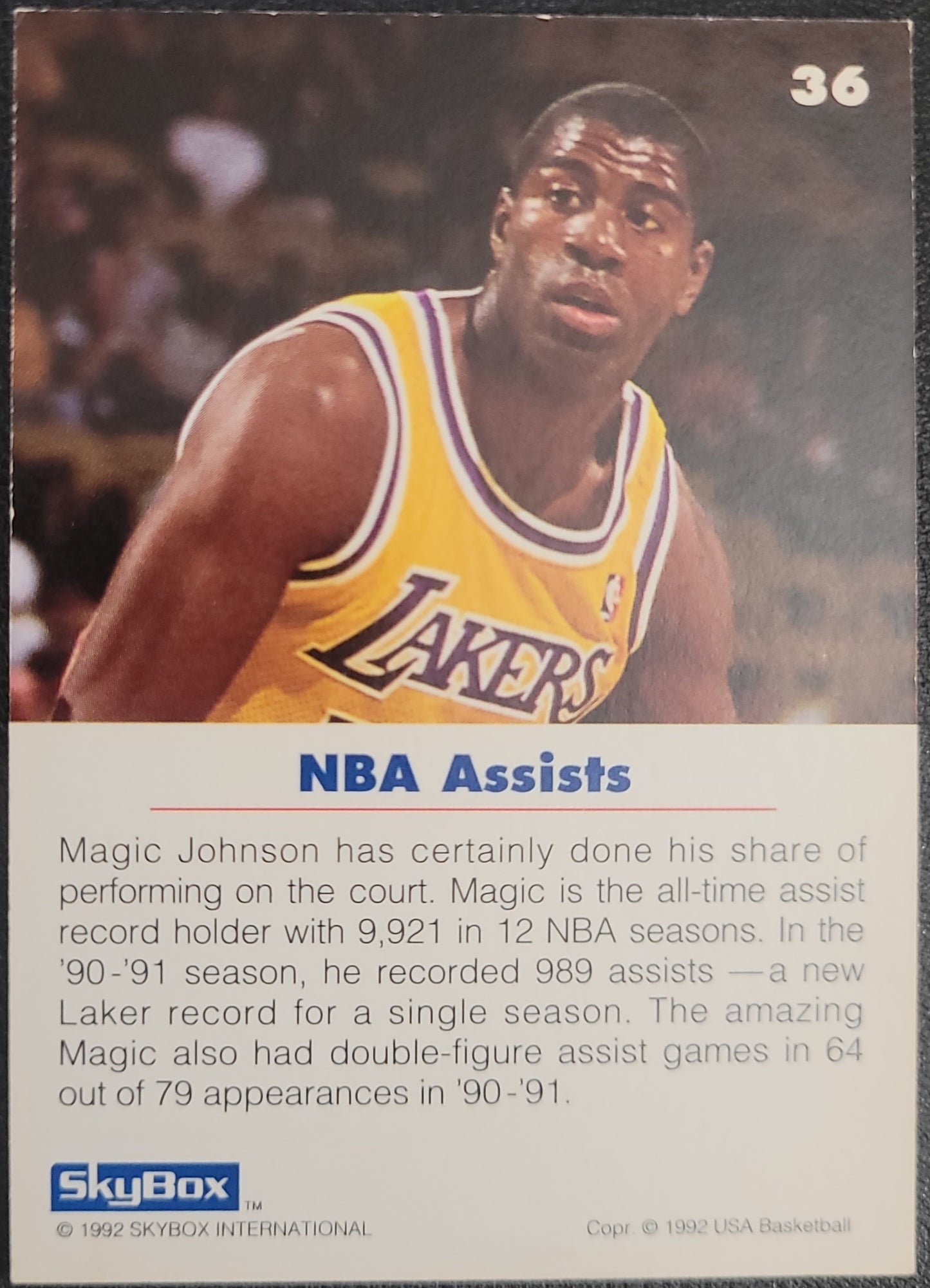 1992 SkyBox USA #36 Earvin "Magic" Johnson