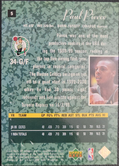 1999-00 SP Authentic #5 Paul Pierce