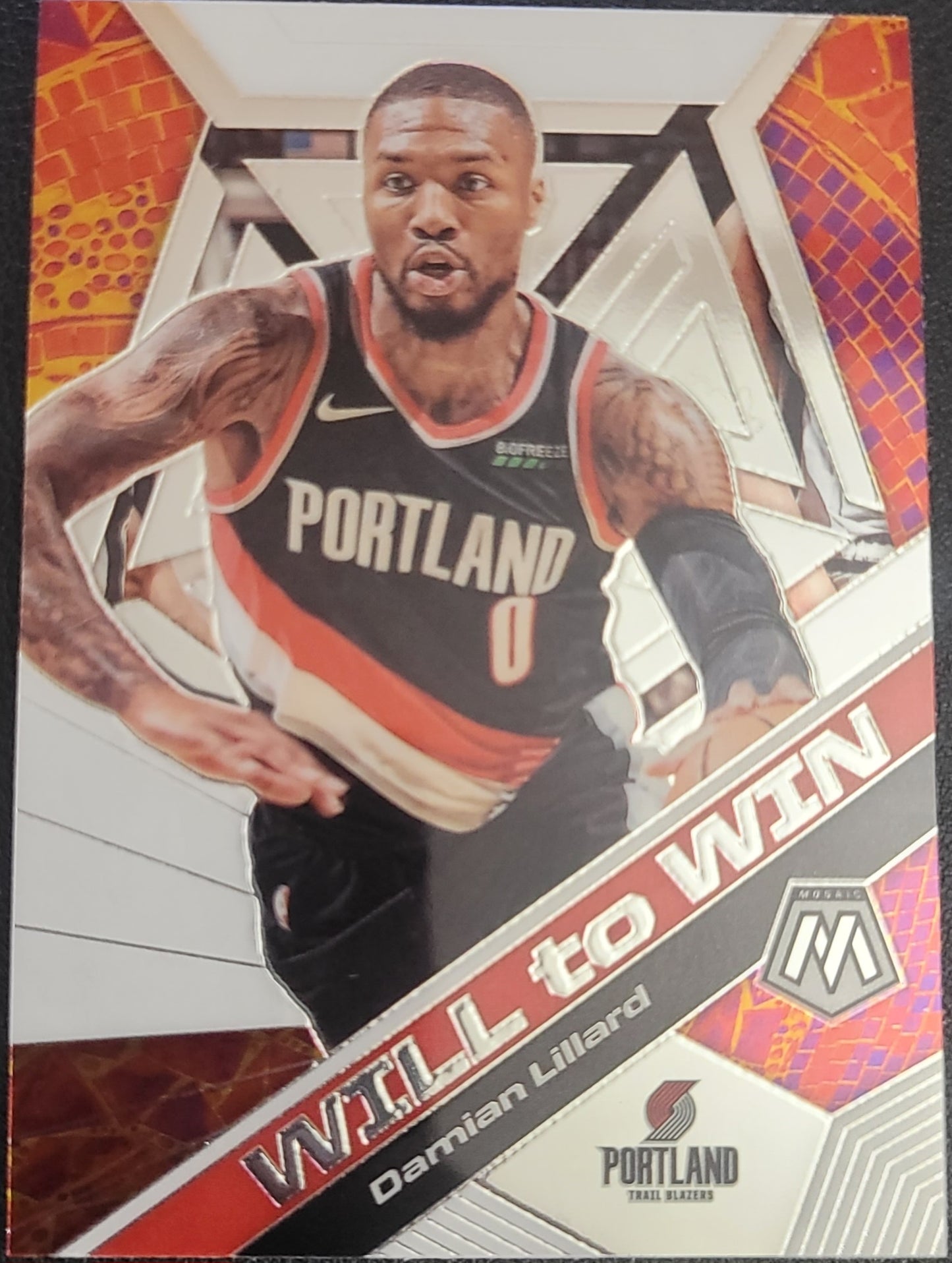 2019-20 Panini Mosaic #19 Damian Lillard Will to Win Mosaic
