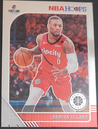 2019-20 Hoops Premium Stock #157 Damian Lillard Prizms Silver