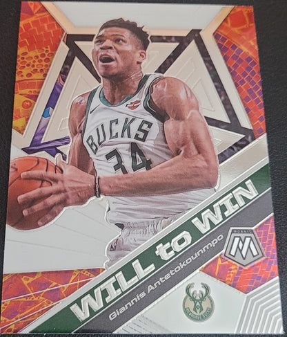 2019-20 Panini Mosaic #12 Giannis Antetokounmpo Will to Win